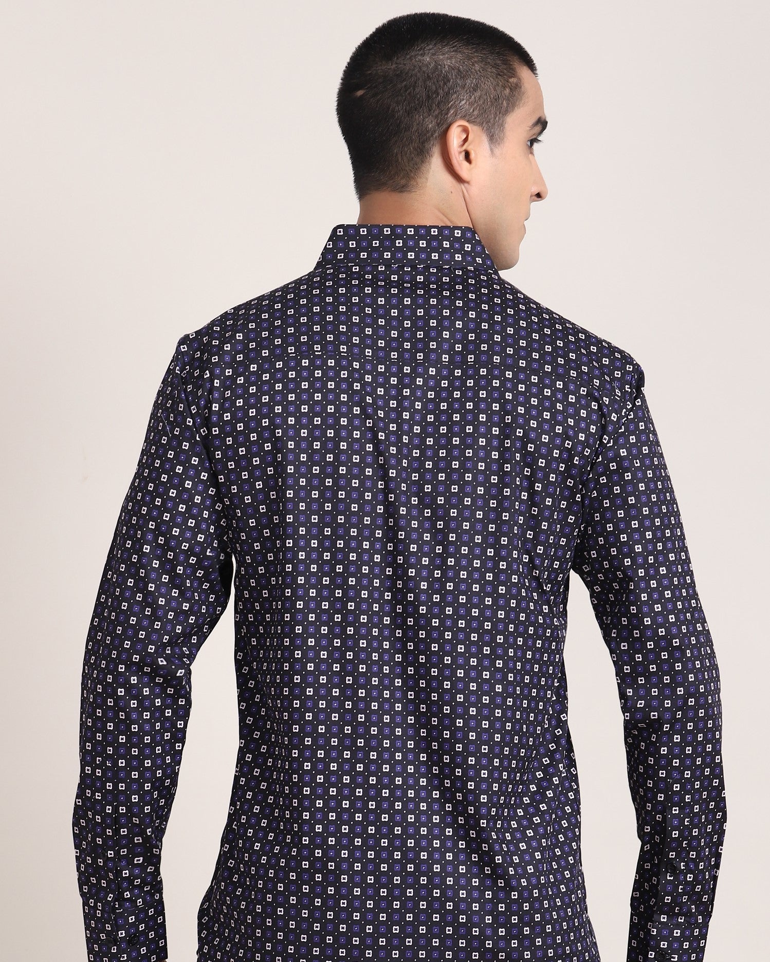 Stylish printed shirt by Monsui for semi-business attire