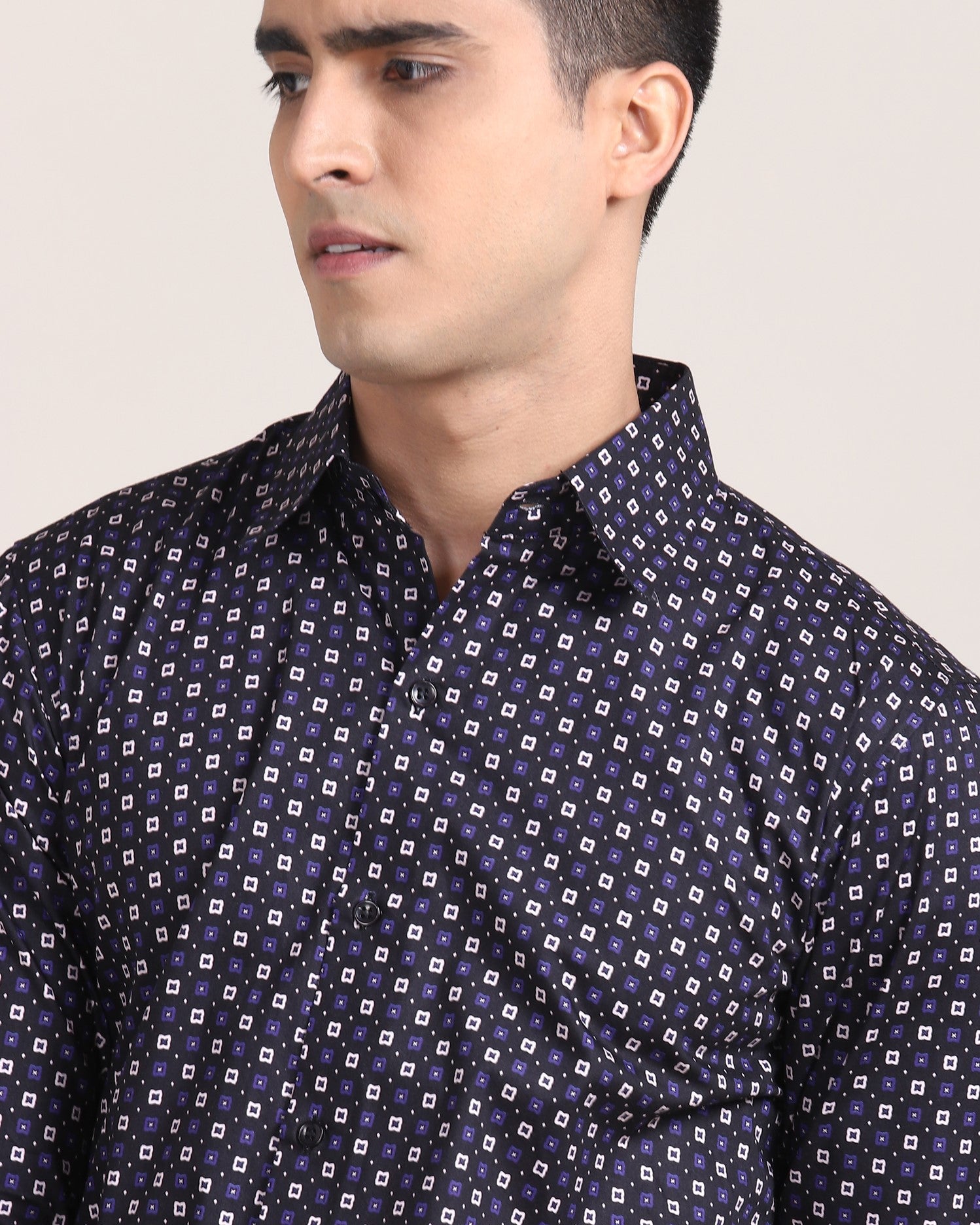 Explore Monsui's printed shirt collection for a semi-business look