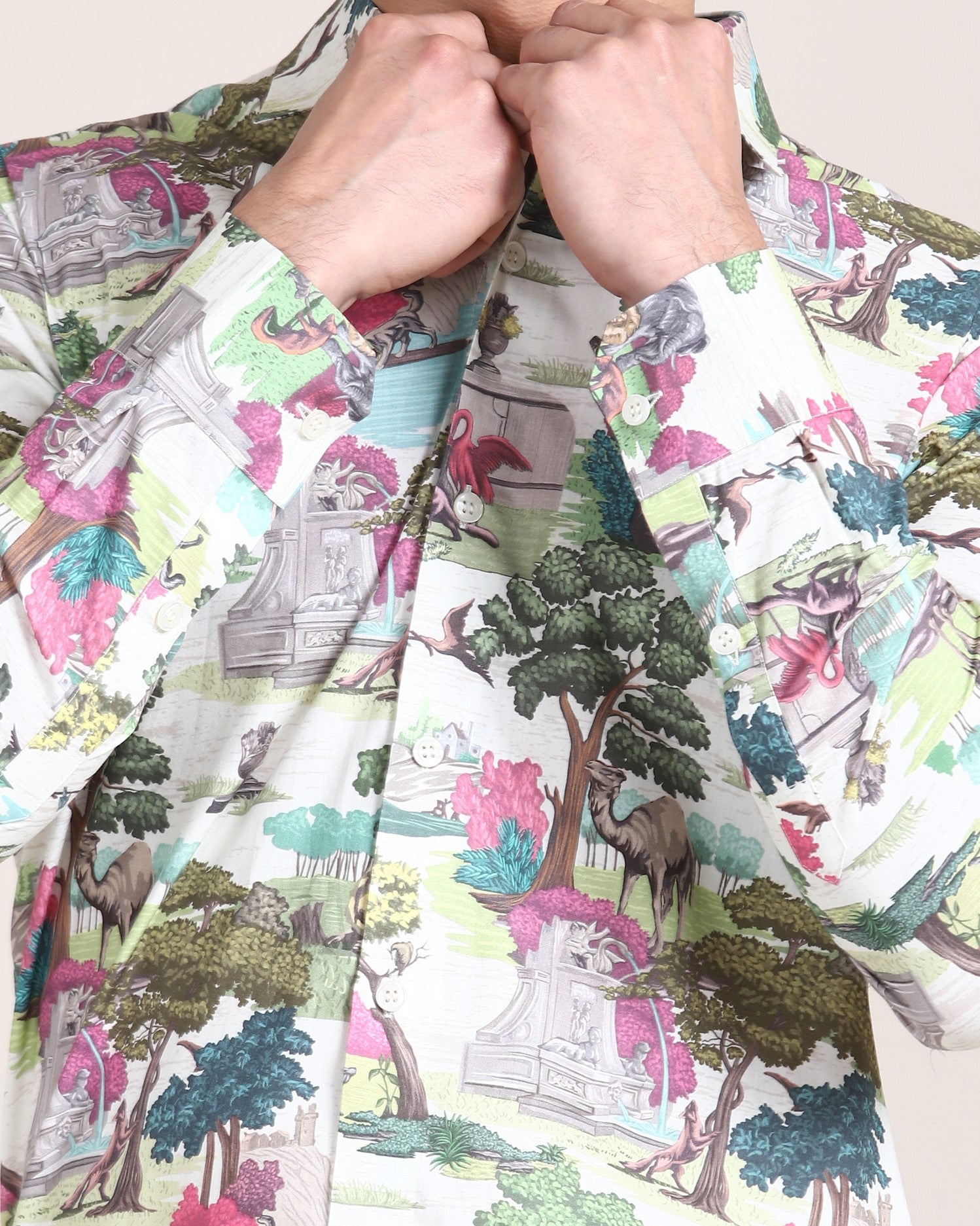 Explore Monsui's unique jungle print shirt for fashion lovers