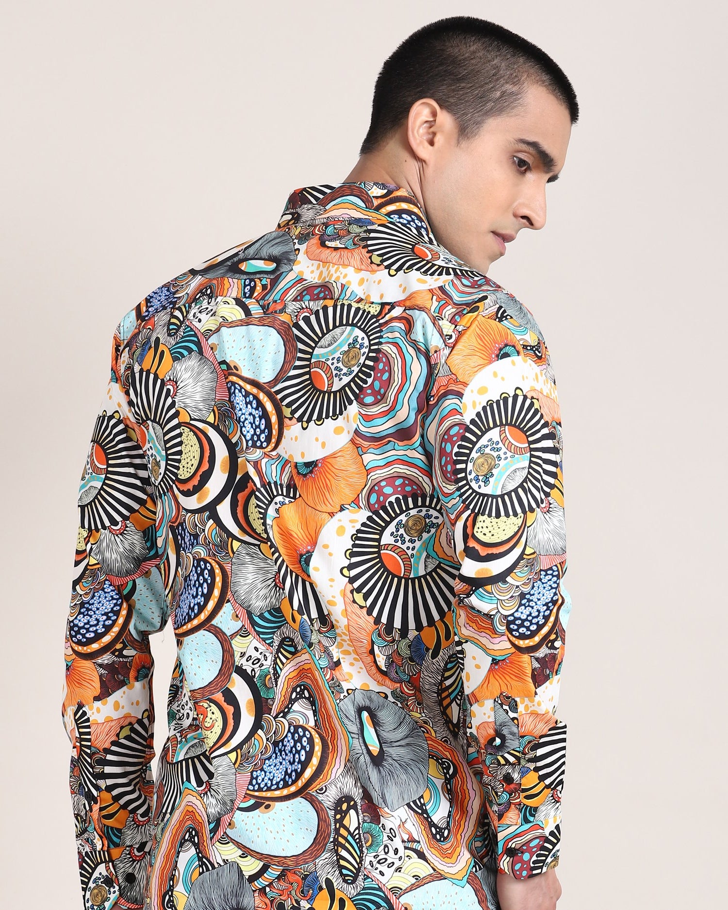 Close-up of Monsui's Abstract Printed Shirt