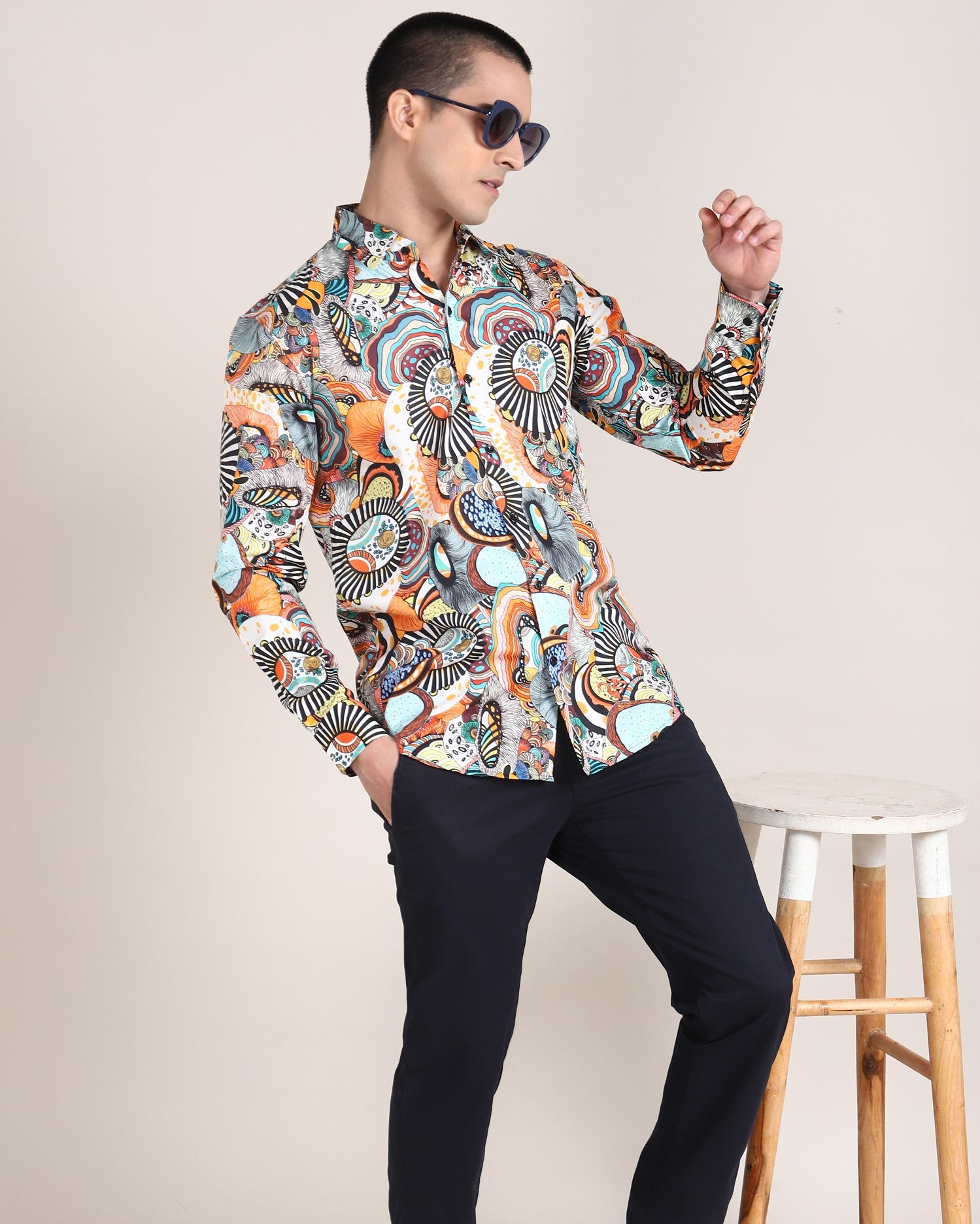 Fashion-forward abstract pattern shirt by Monsui