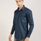 Man wearing Dark Blue Geometric Printed Shirt by Monsui