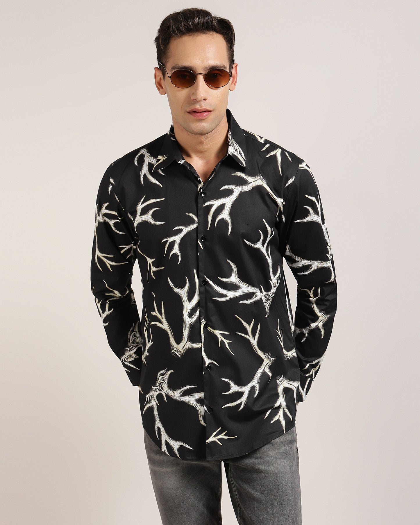 Men's Reindeer Printed Shirt by Monsui