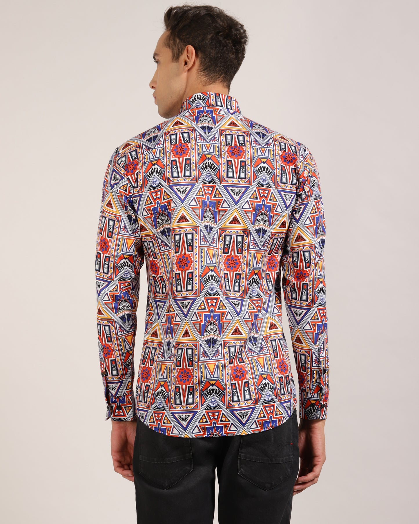 "Close-up of the Bold Printed Design on the Shirt"