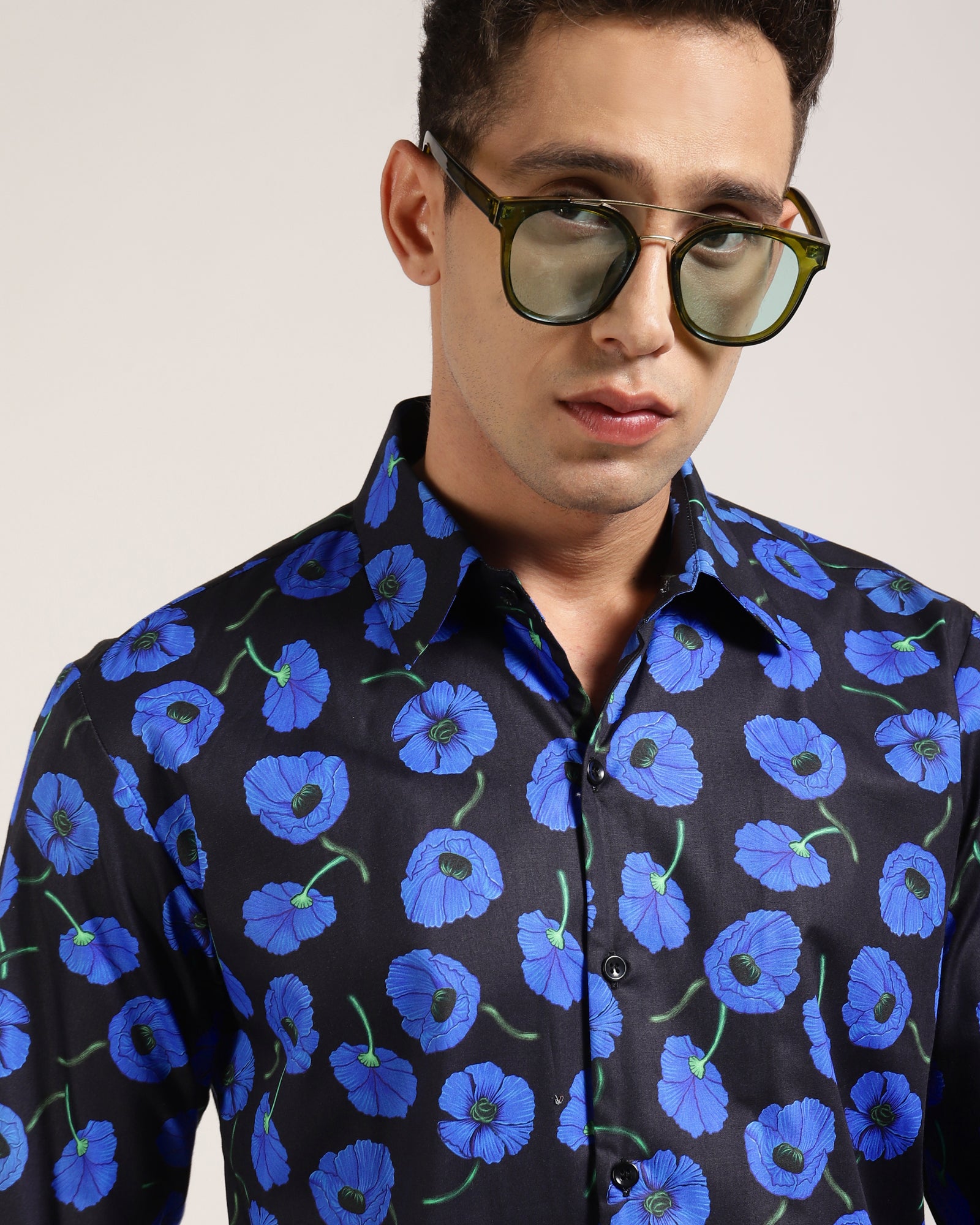 Monsui men's shirt with full sleeve floral pattern