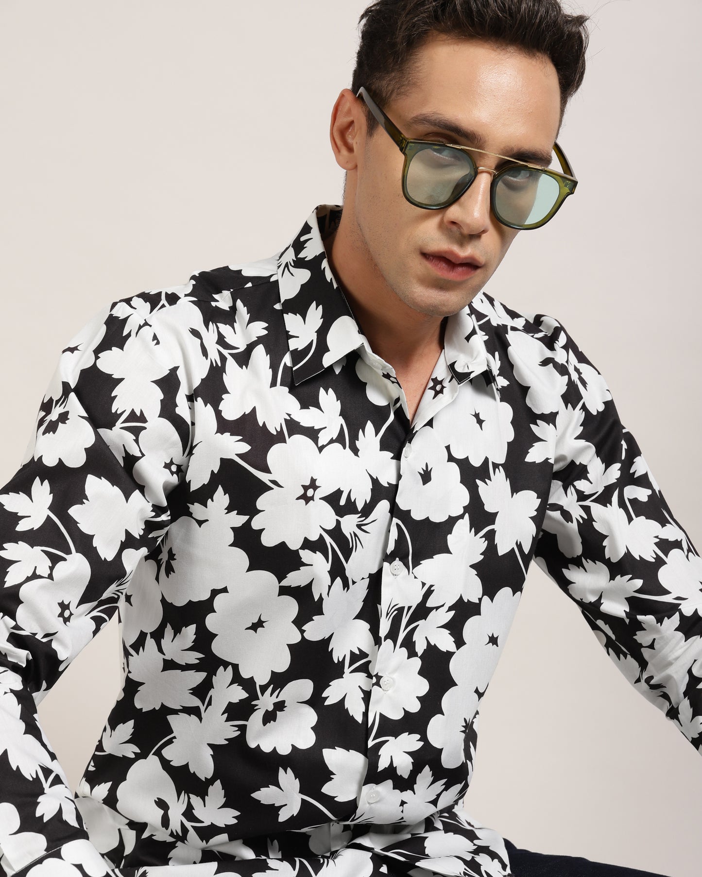 floral printed digital printed mens shirt