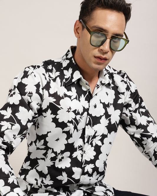 floral printed digital printed mens shirt