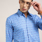 Upgrade your wardrobe with a white and light blue printed shirt from Monsui