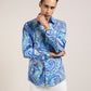 Blue paisley print shirt