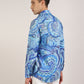 Handstitched blue paisley shirt