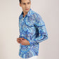 Premium cotton blue paisley shirt	