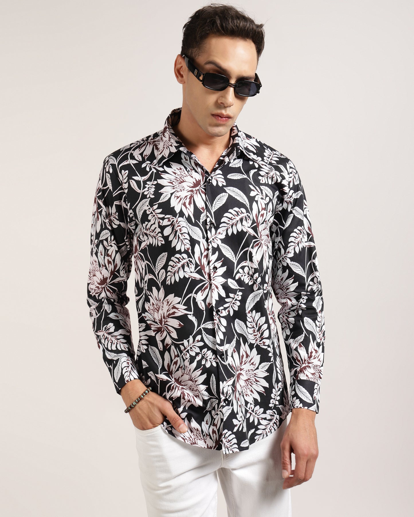 Premium Mens Floral Print Shirt in Cotton