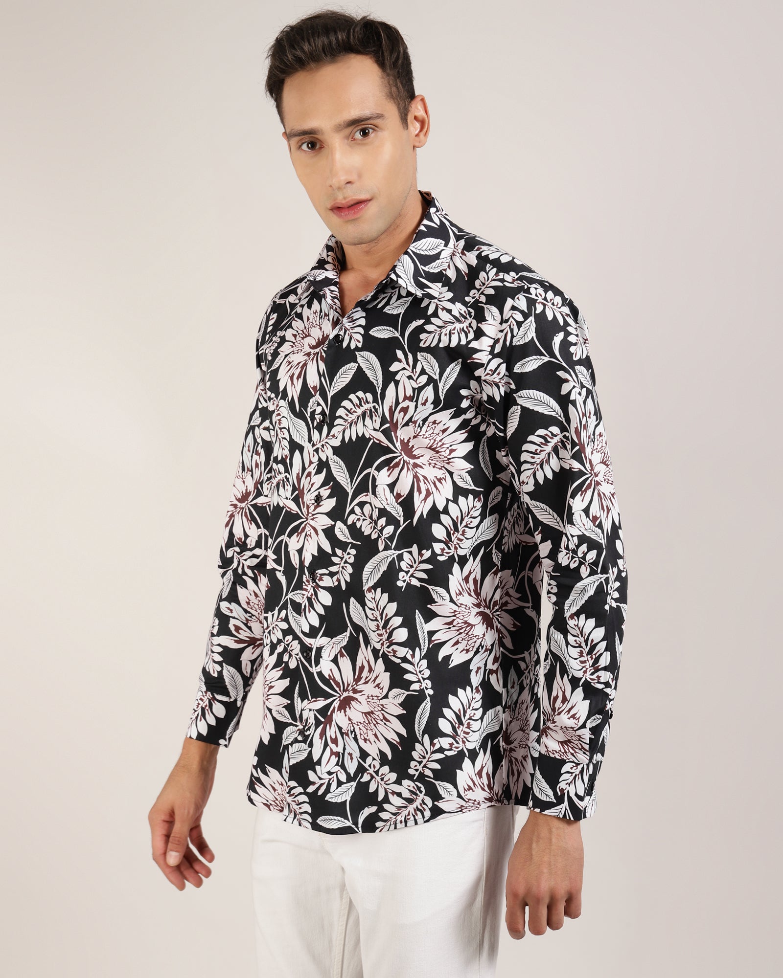 Mens Floral Print Shirt with Bright Colors