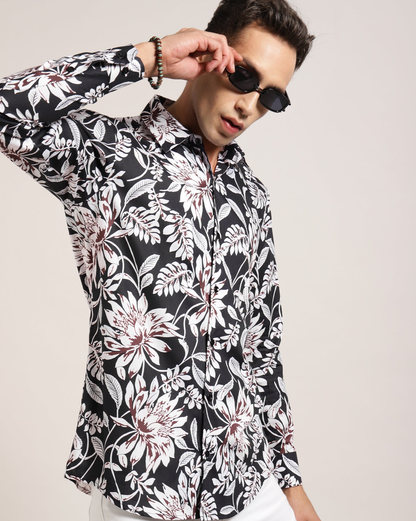 Mens Floral Print Shirt in Premium Cotton