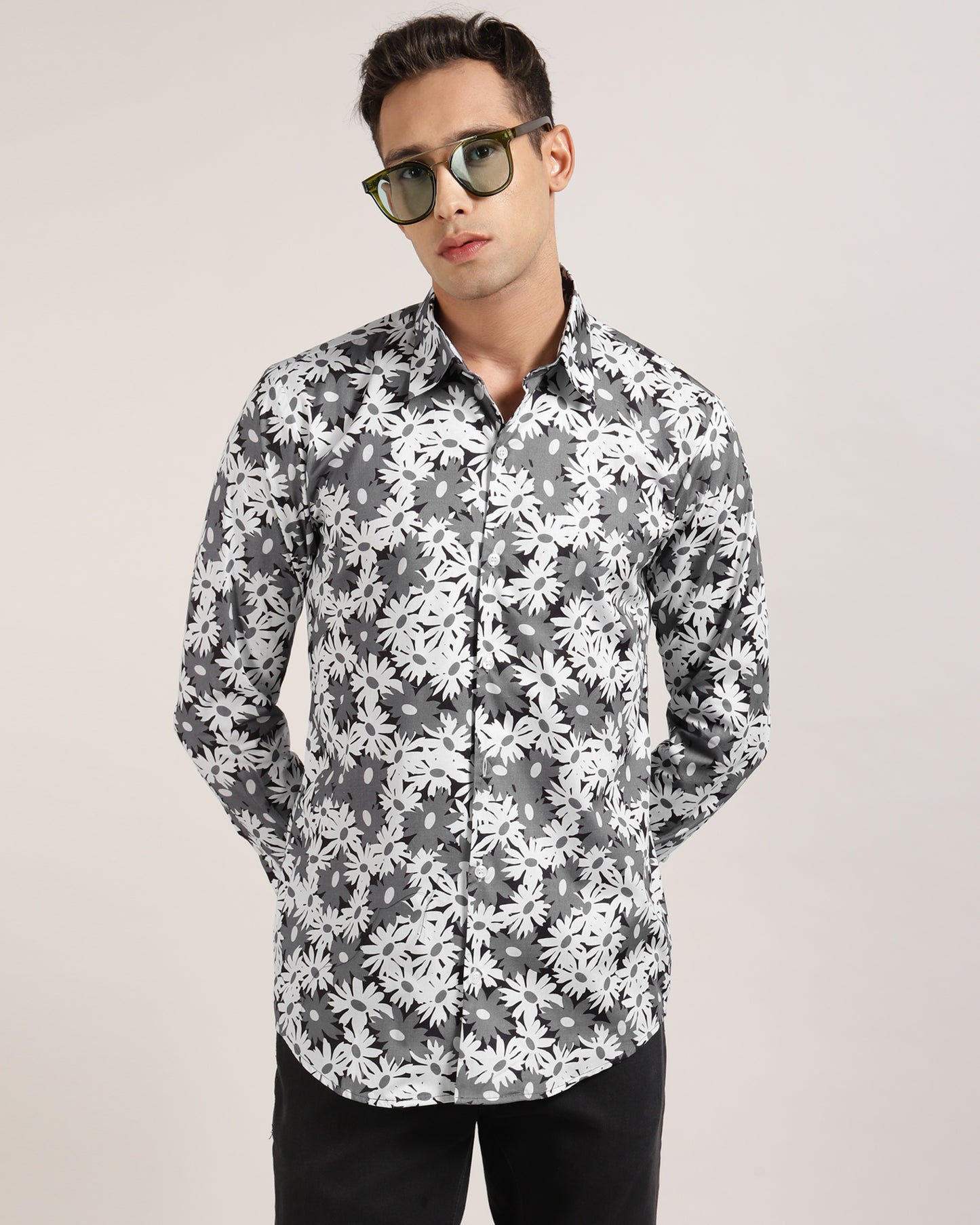 Fashionable Mens Floral Print Shirt with Bright Colors and Bold Designs.