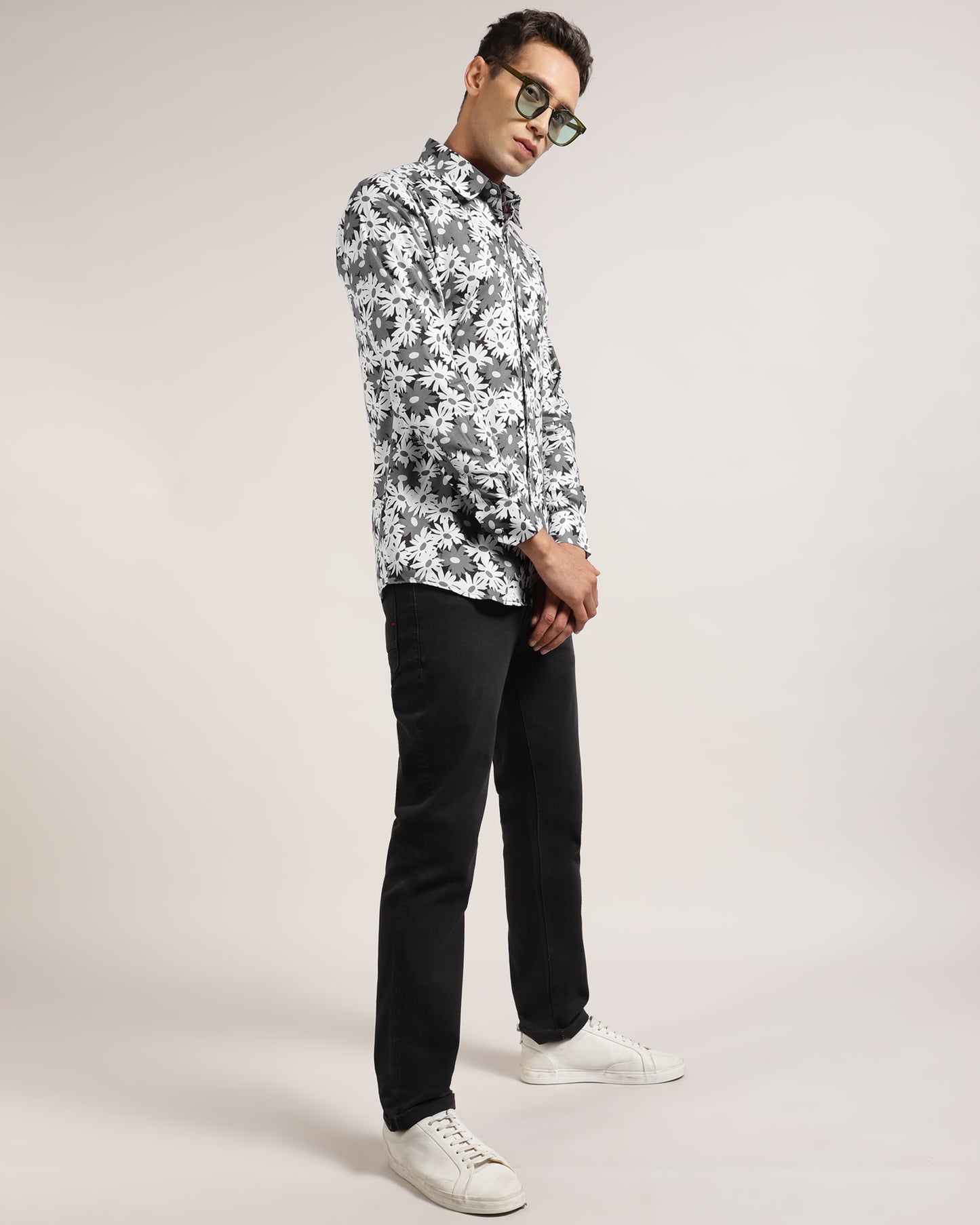 Premium Full Sleeved Mens Floral Print Shirt