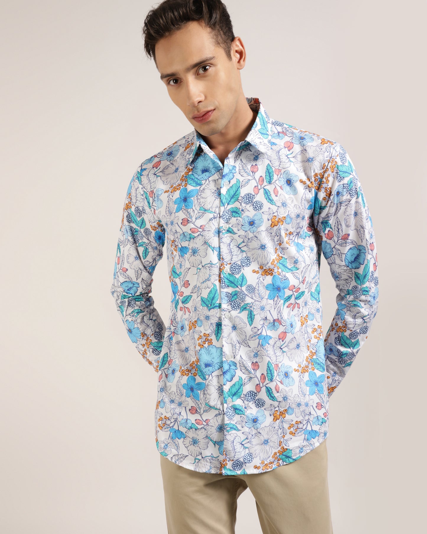 Colorful Floral Print Mens Shirt