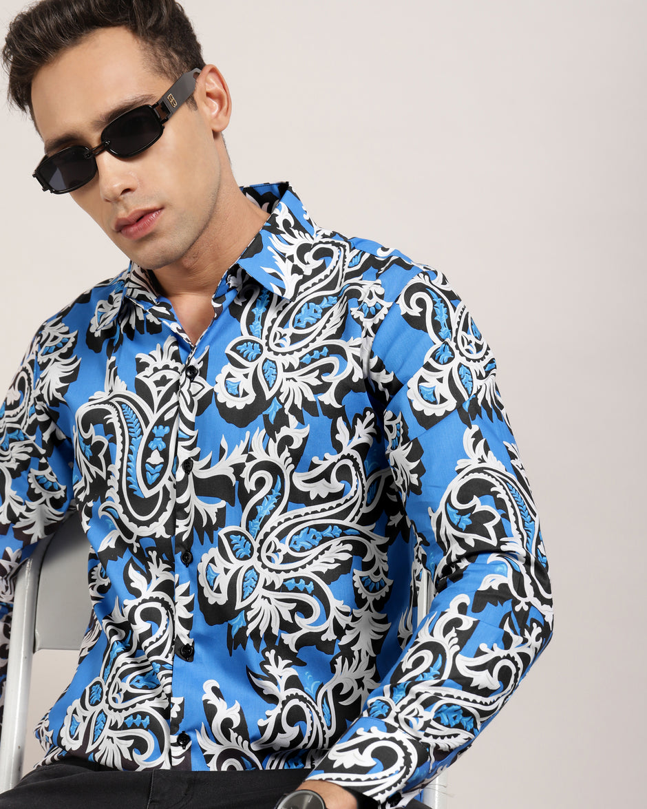 Men's 100% Cotton Floral Printed Shirts by Monsui