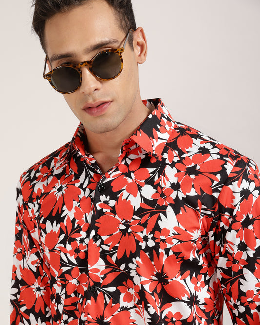 Fashionable Floral Print Shirt for Men