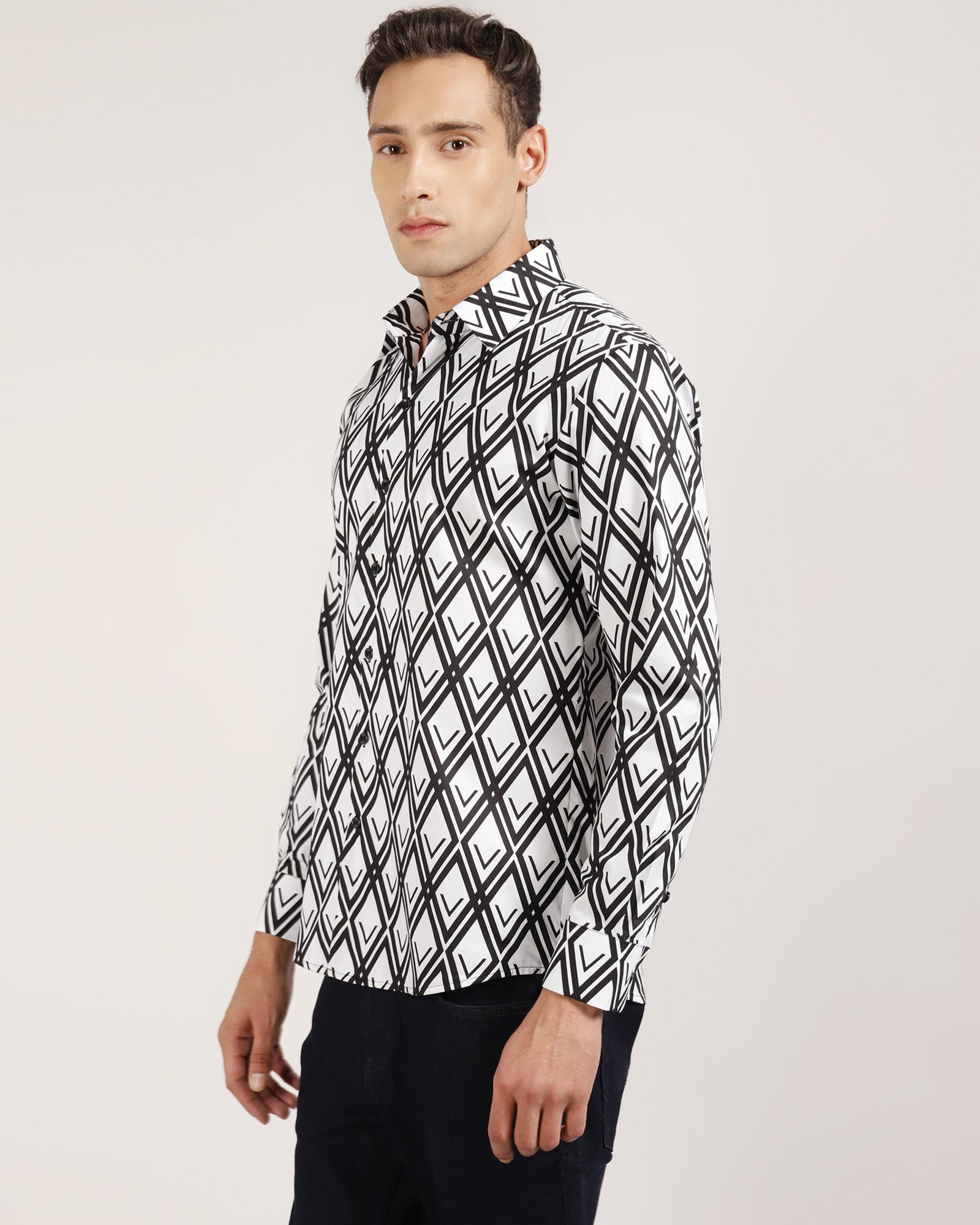 Elevate your 9-to-5 with a geometric printed shirt