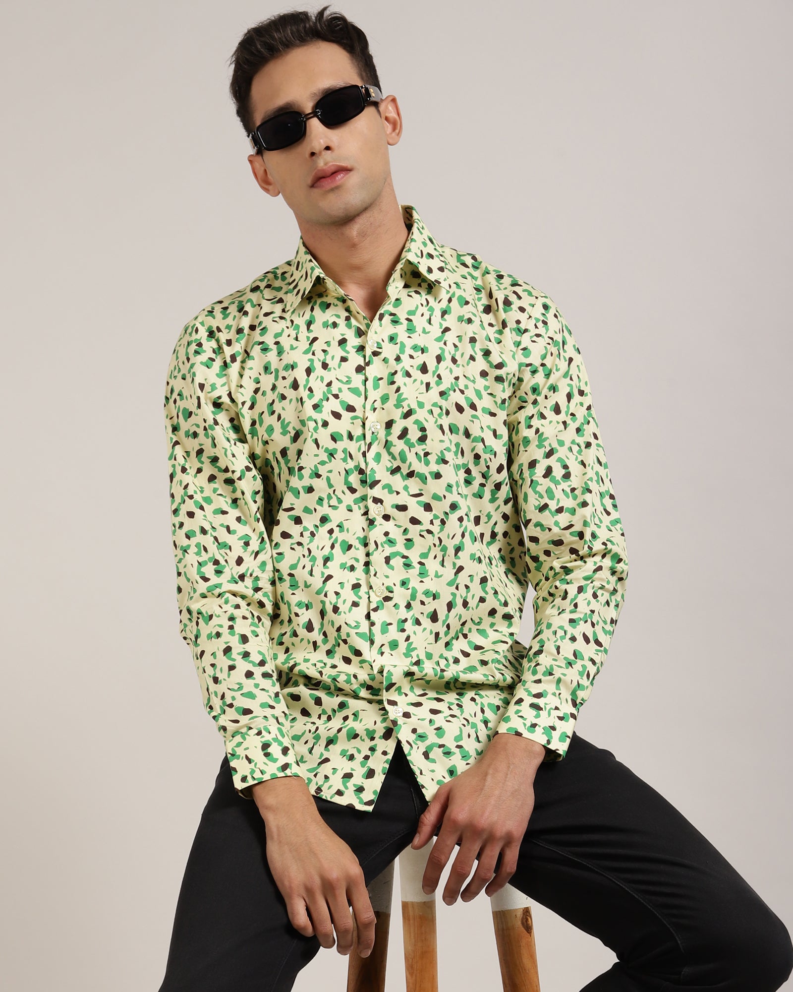 Lemon camouflage, men's shirt, stylish, comfortable