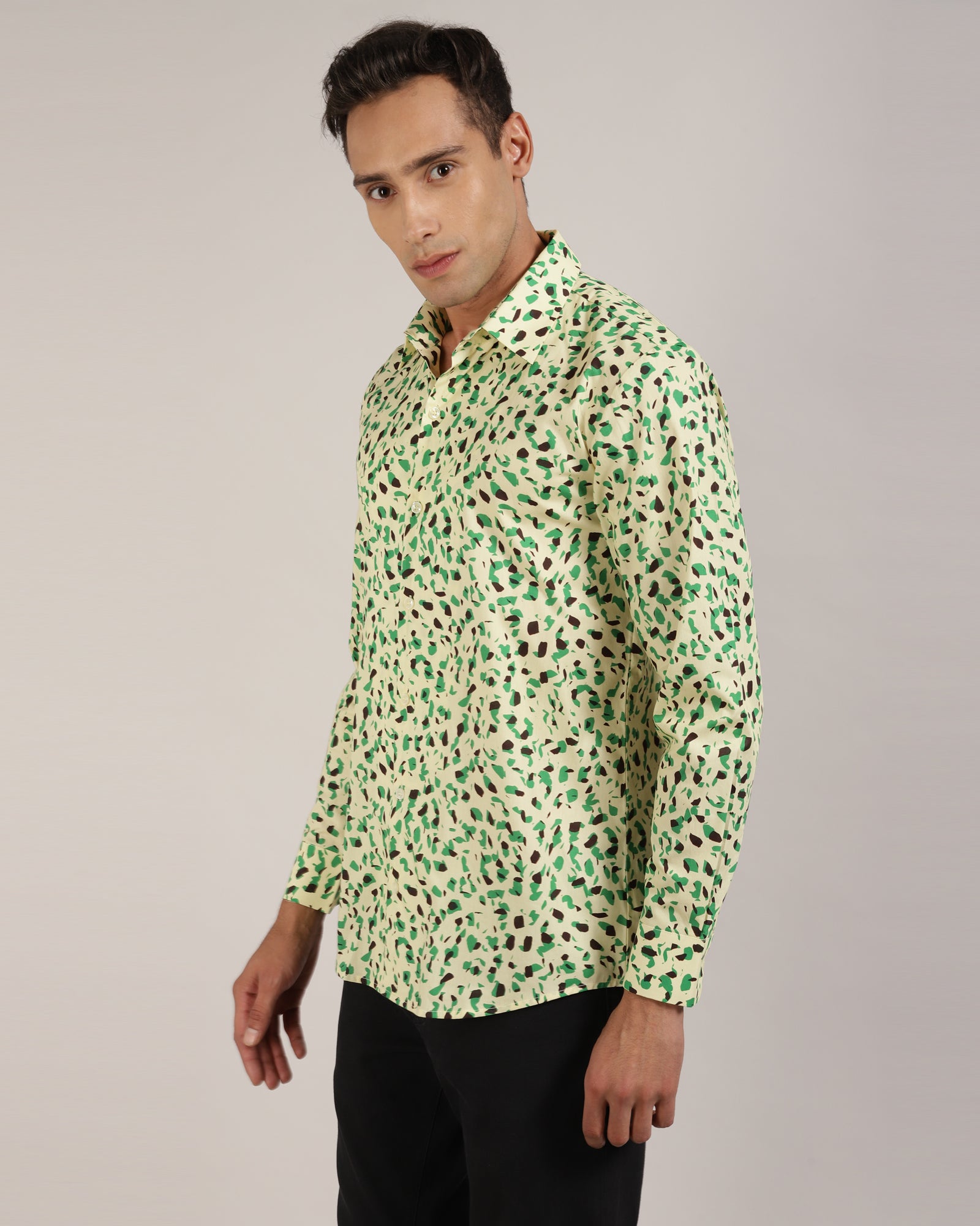 Lemon camouflage print, casual shirt, stylish, trendy