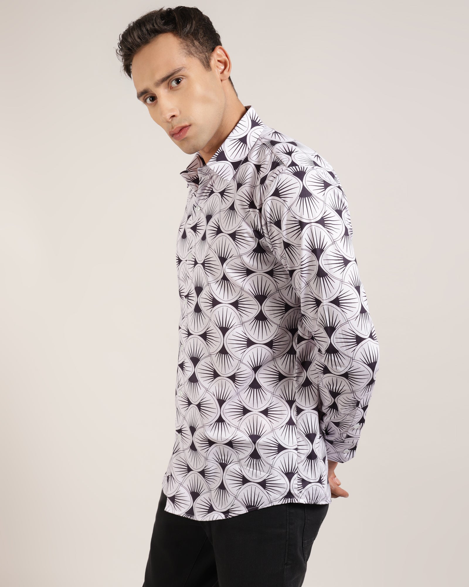 "Stylish and Comfortable Cotton Full Sleeve Printed Shirt for Casual Wear"