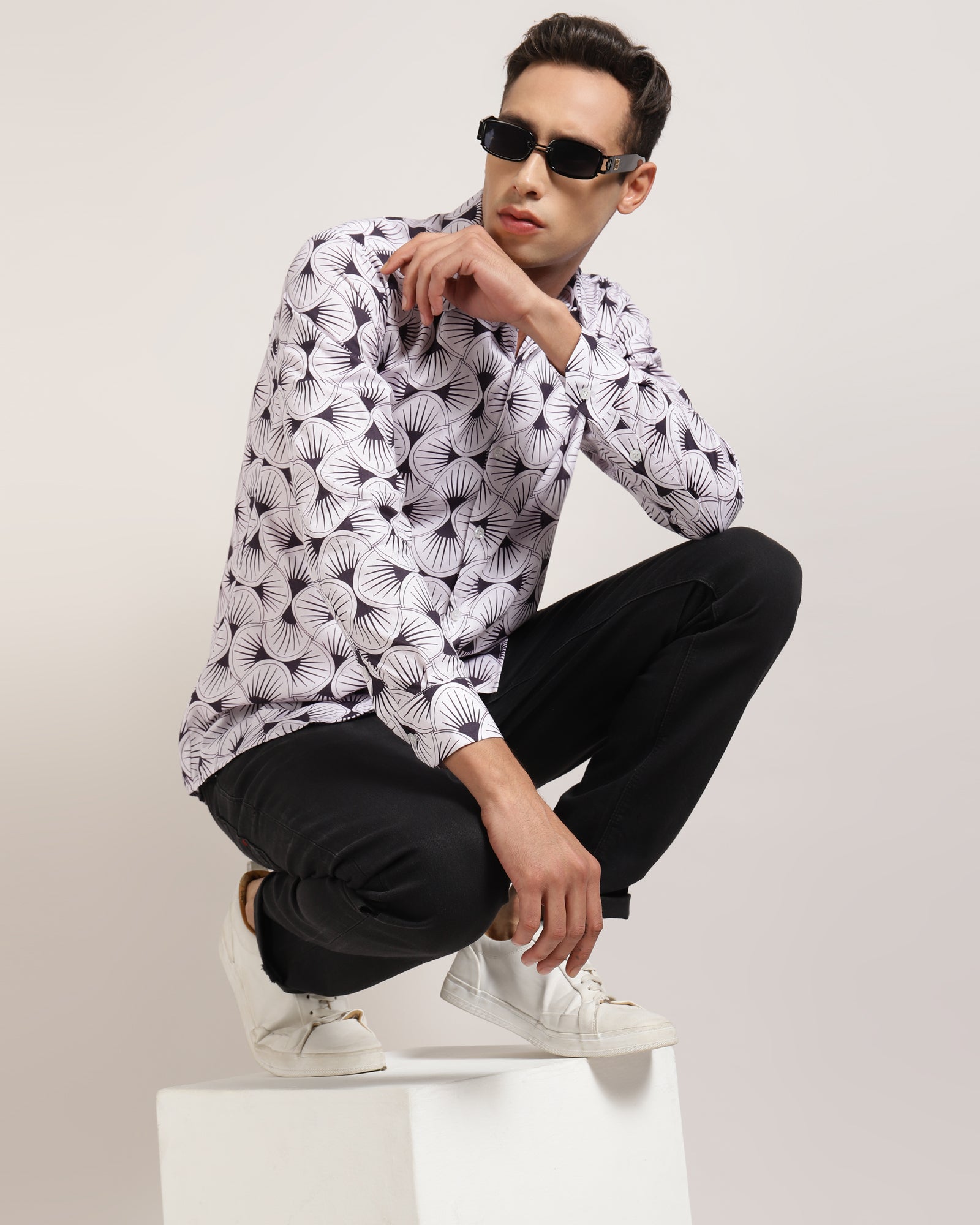 "Menswear Cotton Full Sleeve Printed Shirt by Monsui"