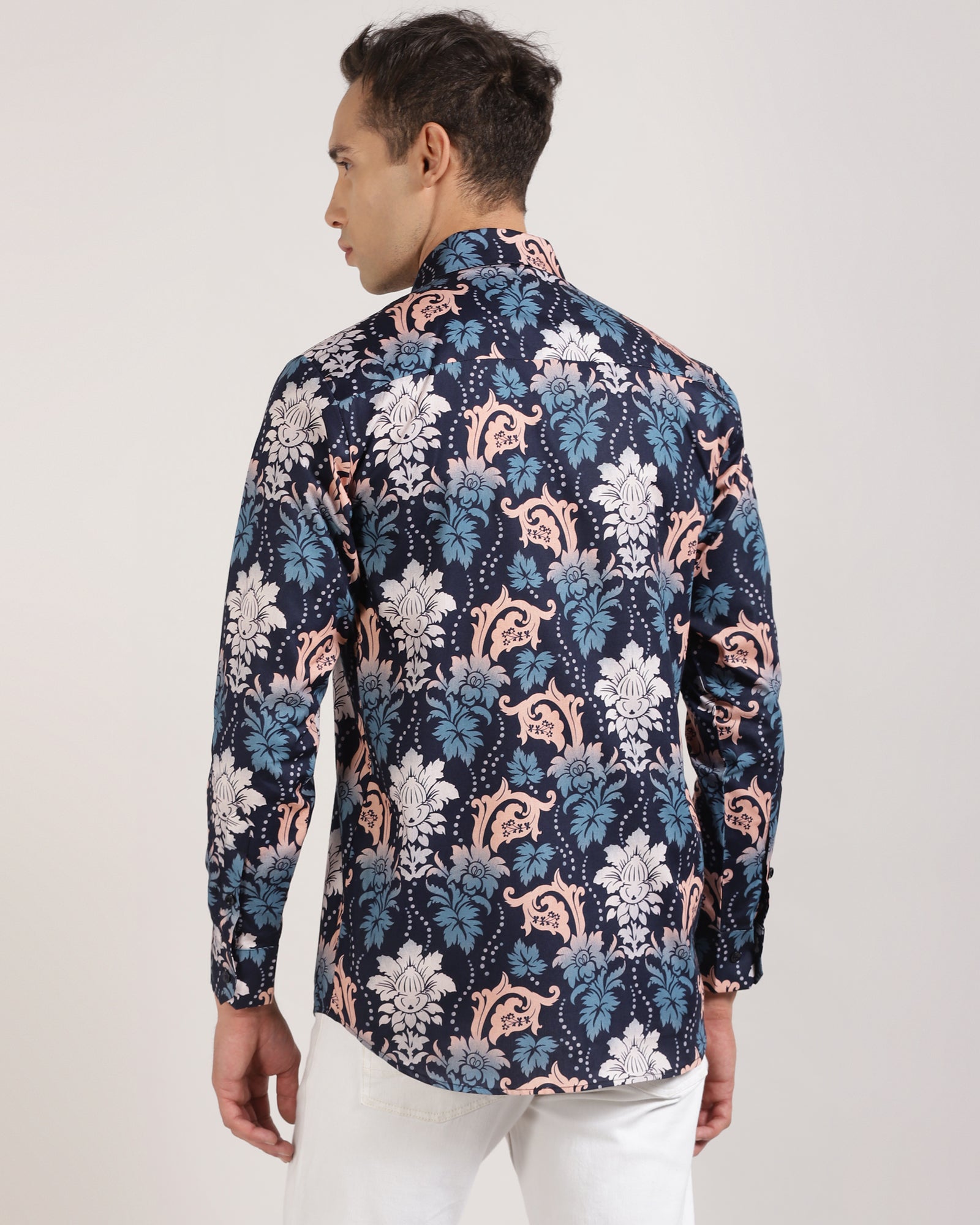 Fashionable Mens Floral Print Shirt with Bold Colors