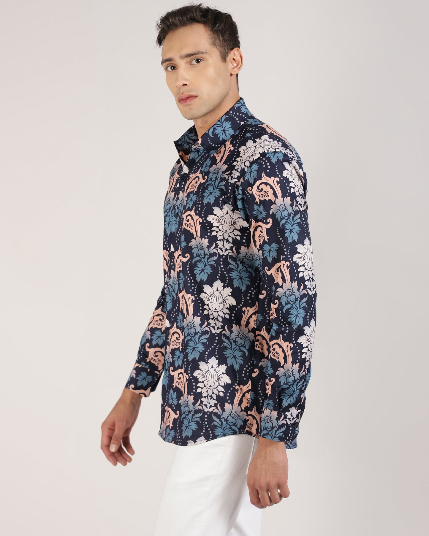 Premium Full Sleeved Mens Floral Print Shirt