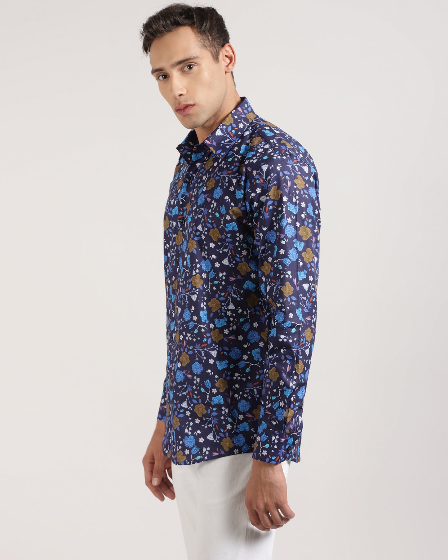 Mens Floral Print Shirt with Bold Colors