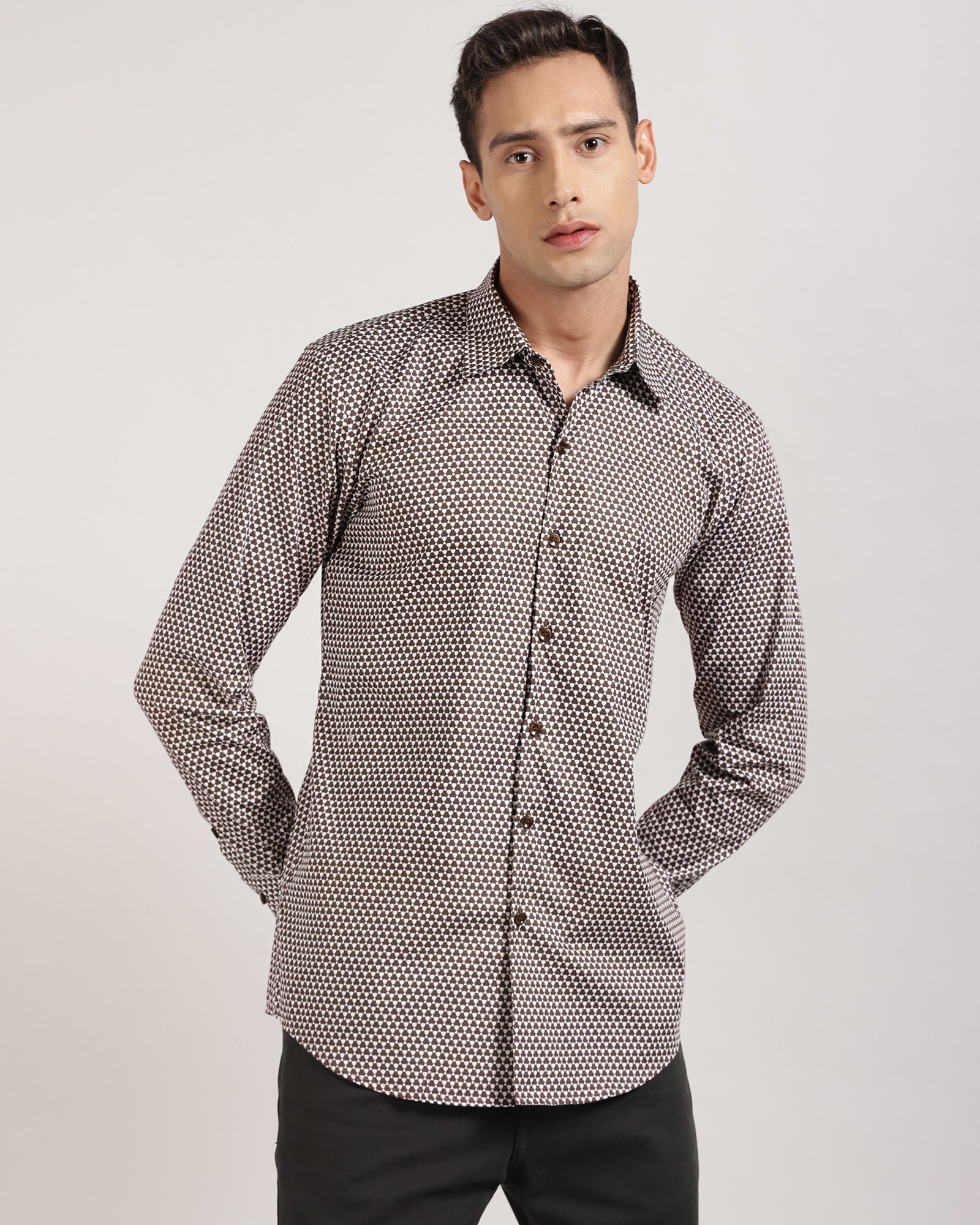 Monsui's Cotton Geometric Printed Shirt