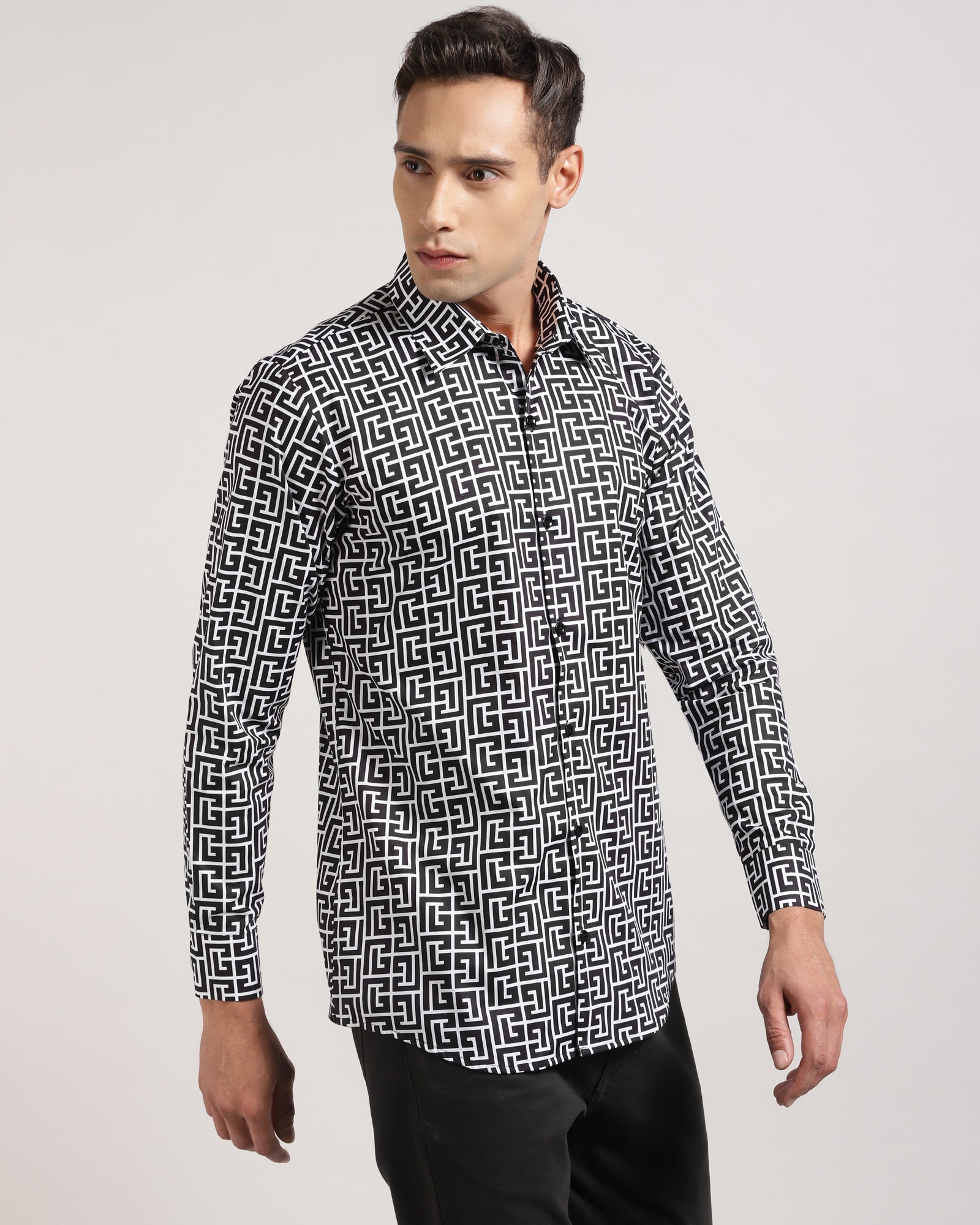 "Modern and Stylish Black and White Shirt by Monsui"