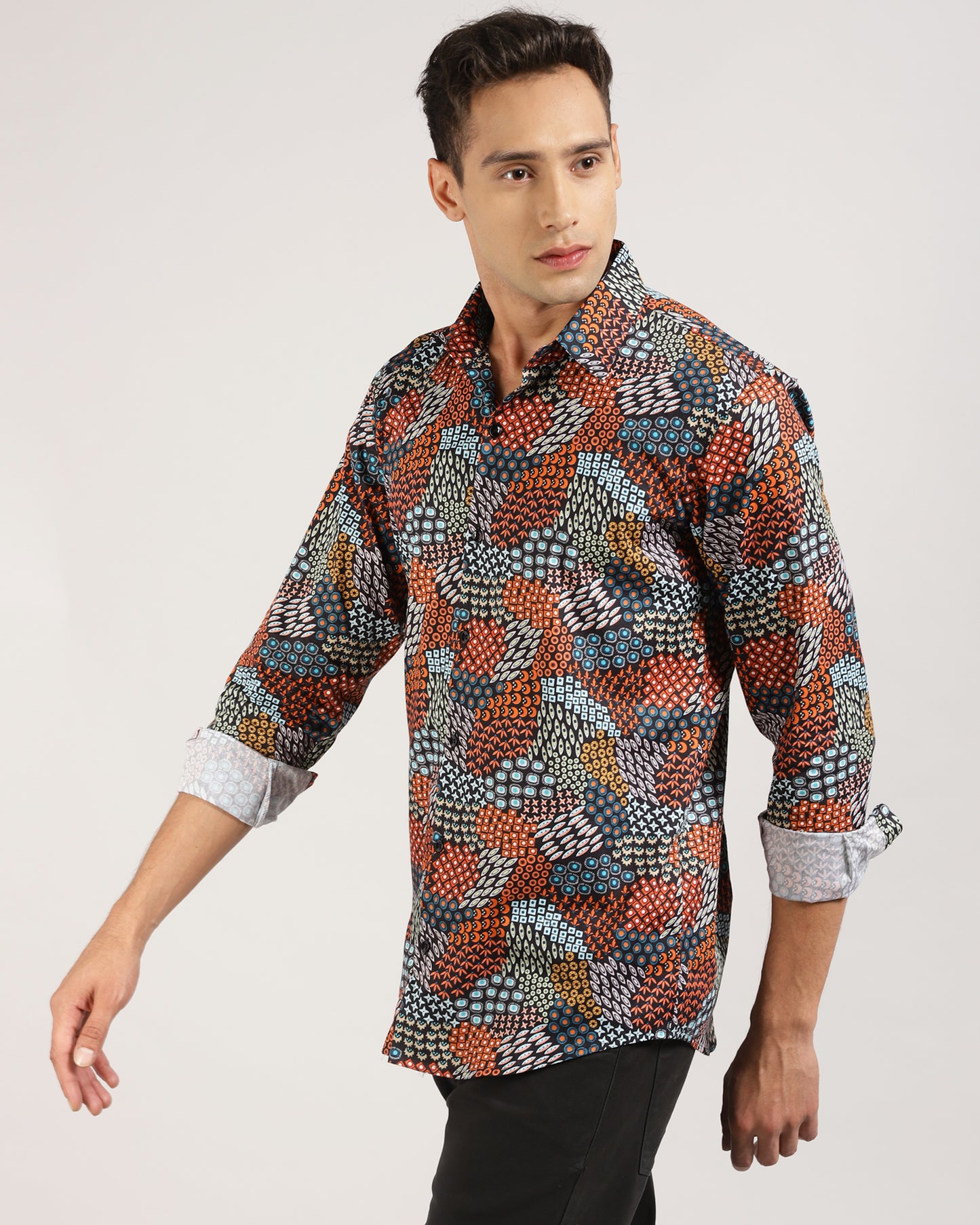 Multi-color abstract printed shirt